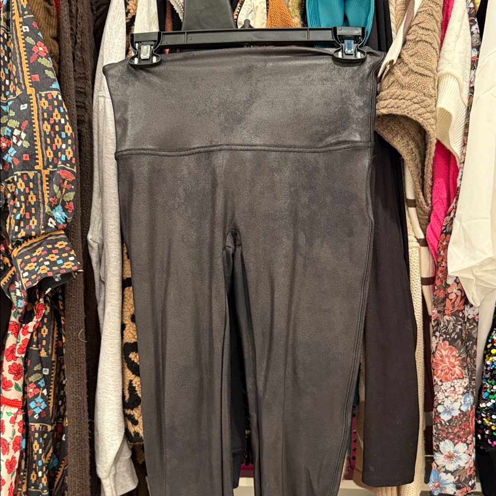 SPANX Black Textured Leggings